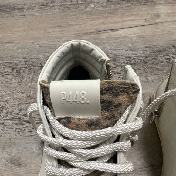 P448 White High-Top Sneakers with Zipper Detail - Picture 14 of 15